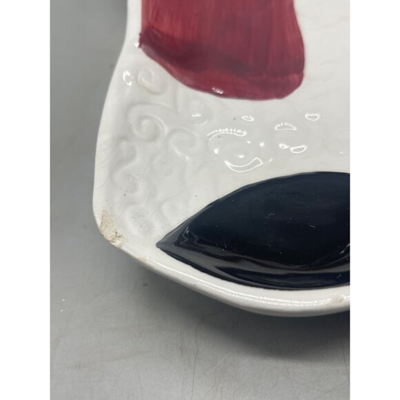 figi Christmas Santa tray plate serving tree 16x8" red white green boots READ - Picture 2 of 8